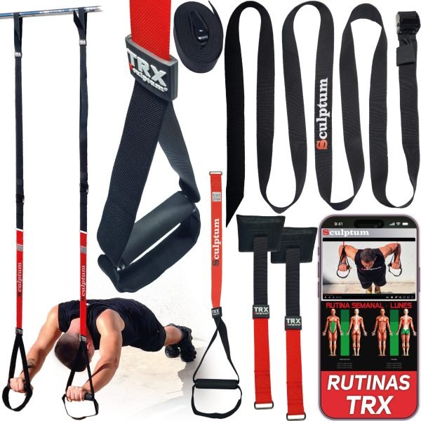 TRX Sculptum™ – Sistema de entrenamiento en suspensión, resistente, portátil y ajustable
